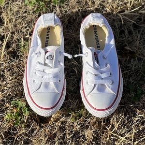 Girls White Converse size 1